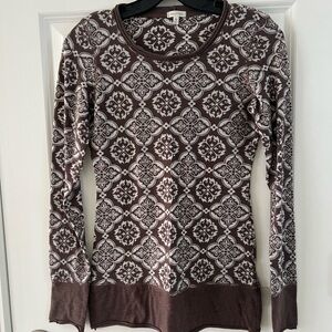 Maurices Chocolate and Cream Print Top